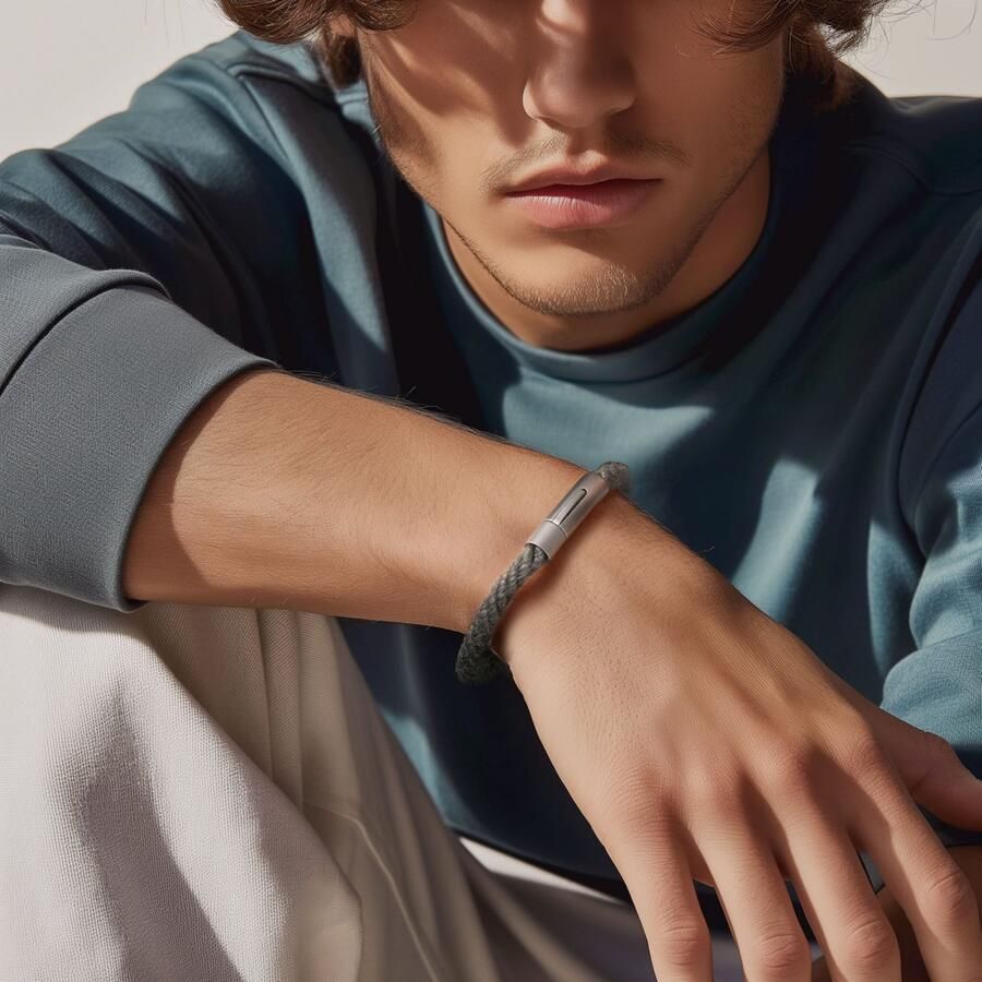 Firetti Armband Sieraad cadeau roestvrij staal jutevezel armbanden armbandketting - Foto 2