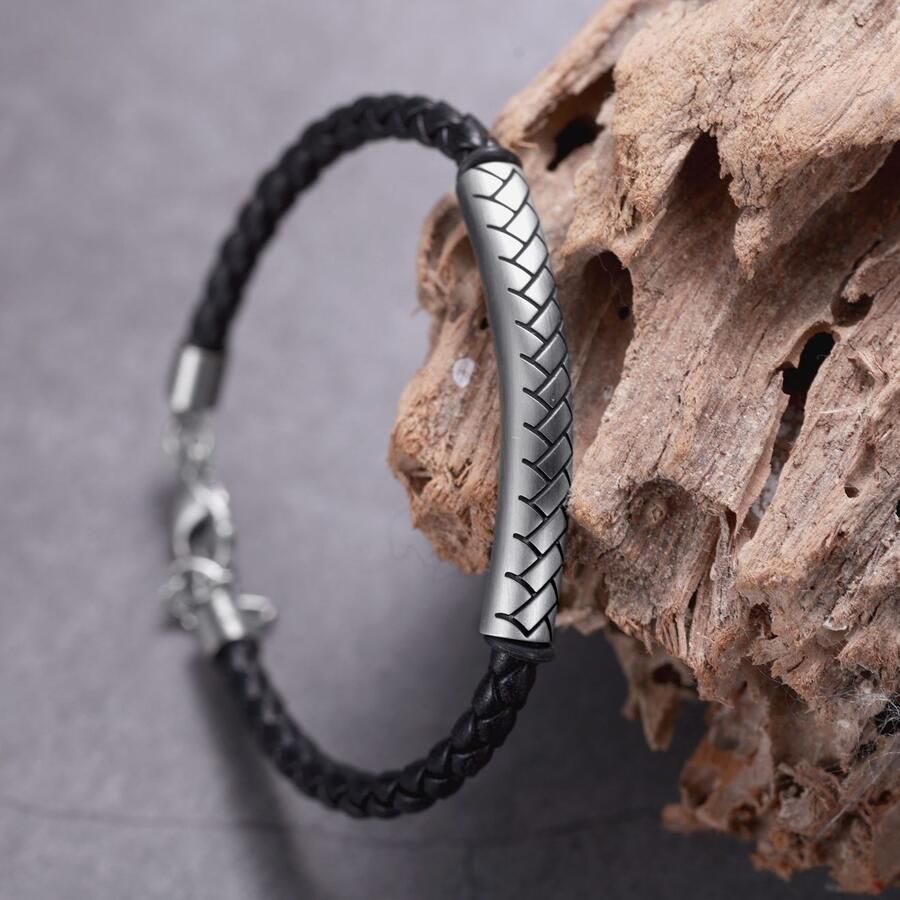 Firetti Armband Sieraad cadeau roestvrij staal leren armbanden armbandketting loofstempeling