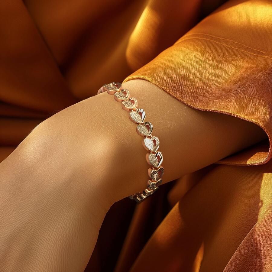 Firetti Armband Sieraden cadeau koper armband hartschakelketting liefde - Foto 2