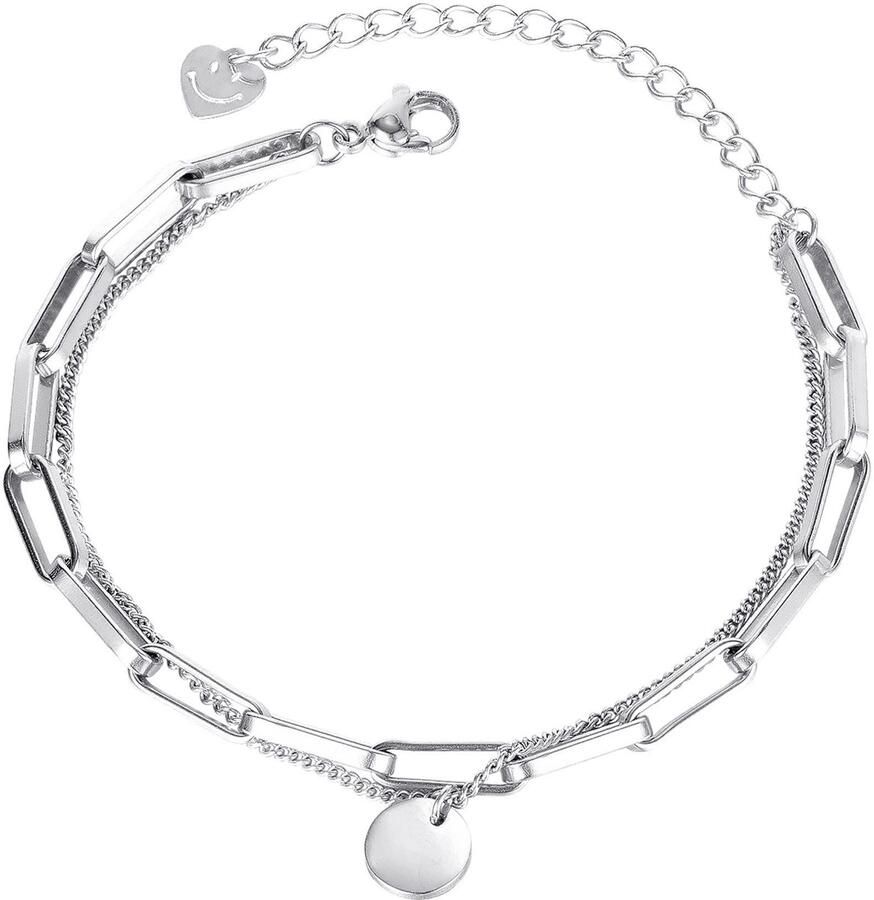 Firetti Armband Sieraden cadeau roestvrijstalen armbanden ankerkettengliederung schijfjes - Foto 3