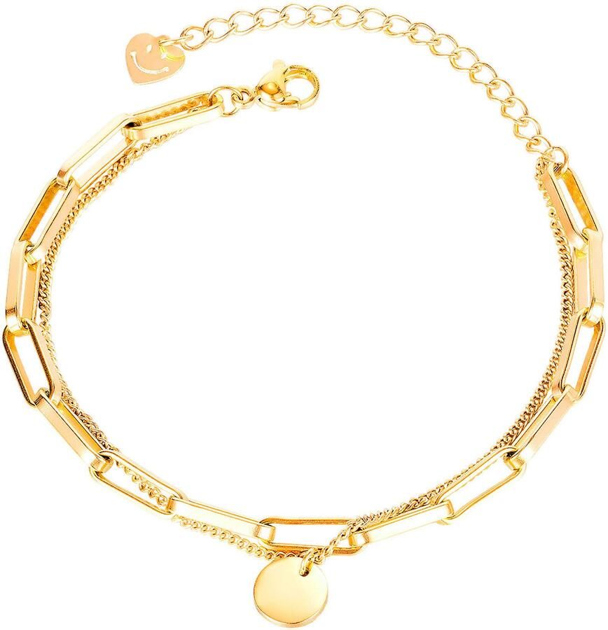 Firetti Armband Sieraden cadeau roestvrijstalen armbanden ankerkettengliederung schijfjes - Foto 3