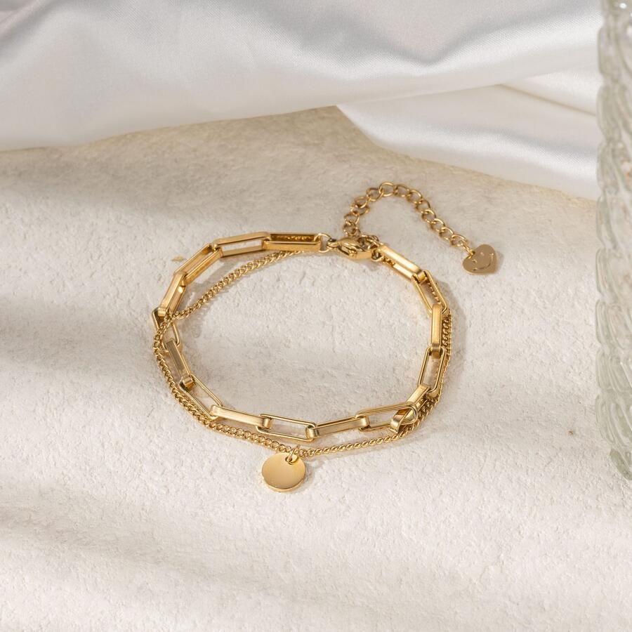 Firetti Armband Sieraden cadeau roestvrijstalen armbanden ankerkettengliederung schijfjes