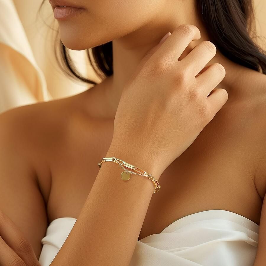 Firetti Armband Sieraden cadeau roestvrijstalen armbanden ankerkettengliederung schijfjes - Foto 2