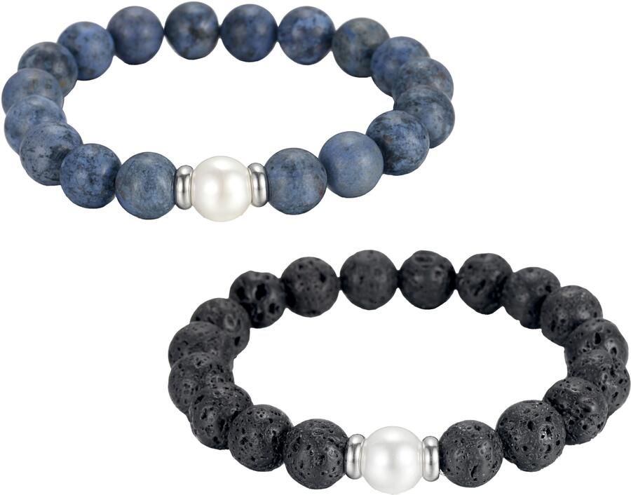 Firetti Armbandset Multipack sieraden cadeau roestvrijstalen armbanden armband edelsteen (set 2-delig) - Foto 3