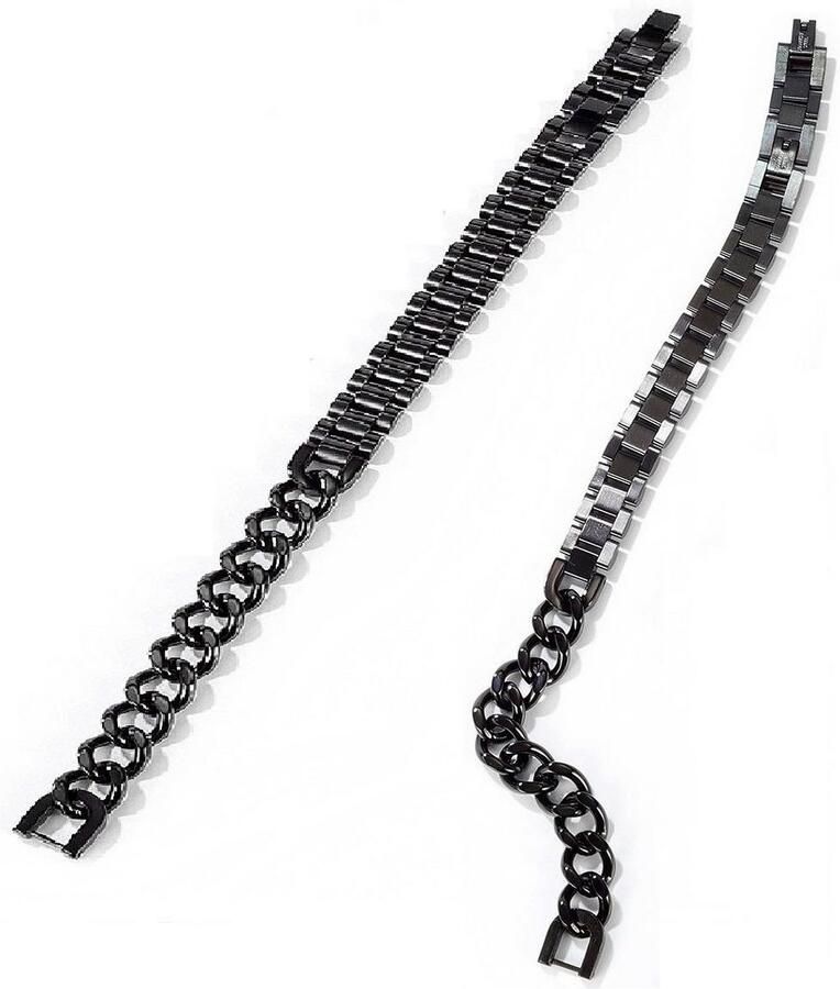 Firetti Edelstalen armband Sieraad cadeau armband panzerketting gecombineerd verstelbaar