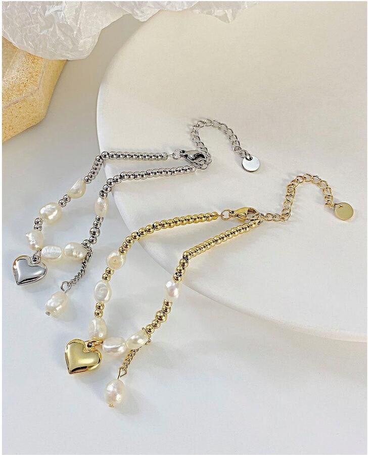 Firetti Edelstalen armband Sieraad cadeau hart & parels