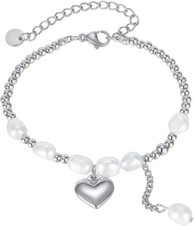 Firetti Edelstalen armband Sieraad cadeau hart & parels - Foto 3