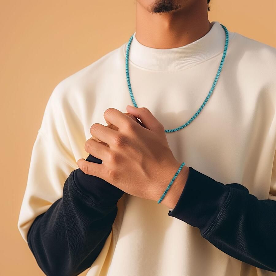 Firetti Edelstalen ketting Sieraad cadeau roestvrij staal halssieraad halsketting Venetiaanse ketting kleur - Foto 2