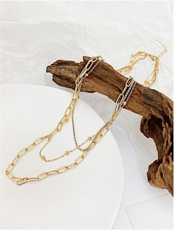 Firetti Edelstalen ketting Sieraad cadeau trio layerketting