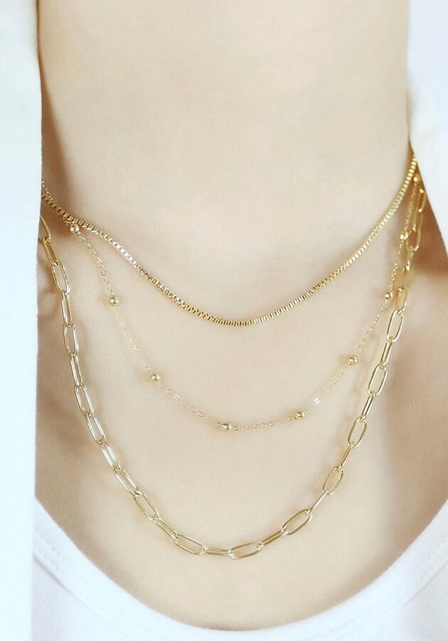 Firetti Edelstalen ketting Sieraad cadeau trio layerketting - Foto 2
