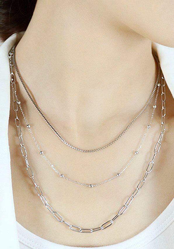 Firetti Edelstalen ketting Sieraad cadeau trio layerketting - Foto 2