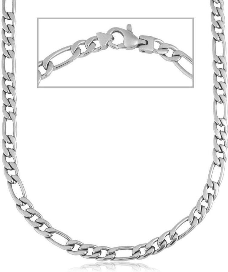 Firetti Edelstalen ketting Sieraden cadeau halsketting figaroketting past bij hoodies jurken shirts jeans sneakers! gelegenheid: verjaardag kerstmis - Foto 2