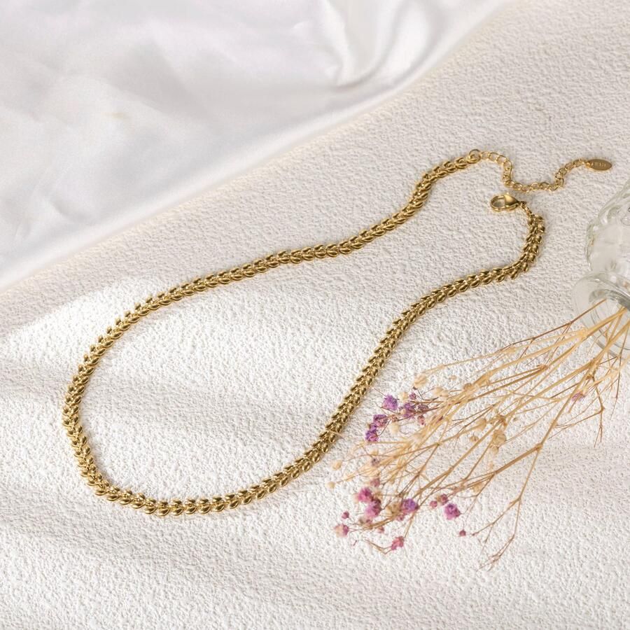 Firetti Edelstalen ketting Sieraden cadeau roestvrijstalen halssieraden halsketting tarwearen - Foto 2