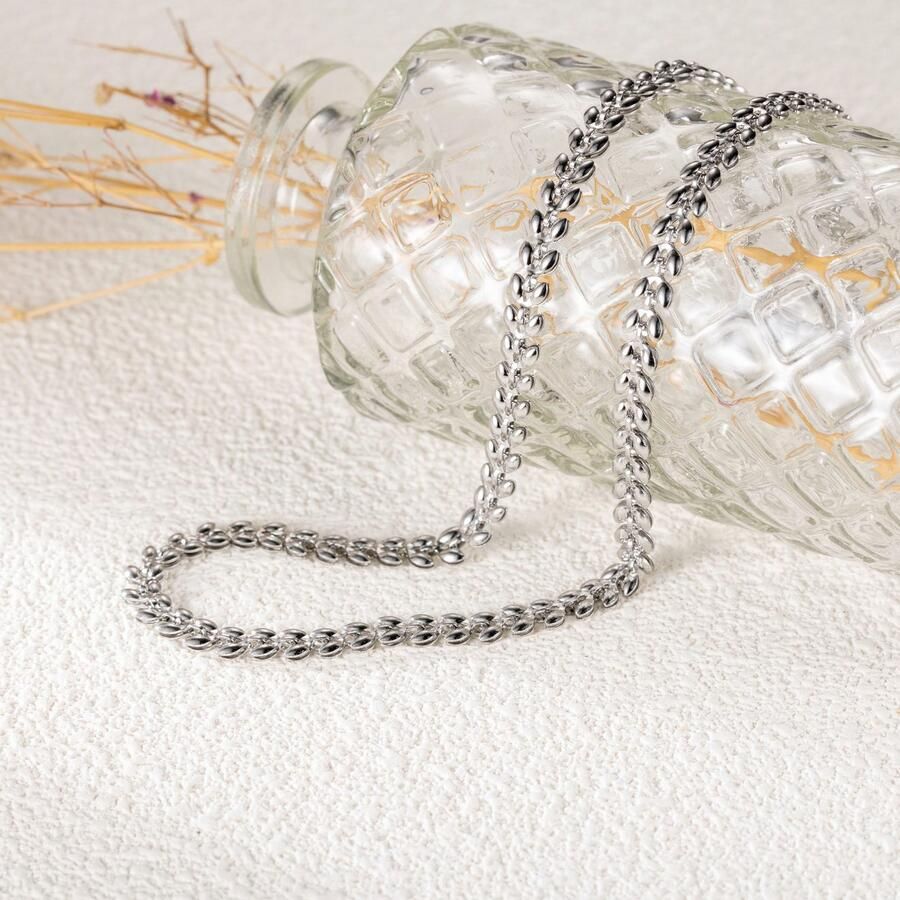 Firetti Edelstalen ketting Sieraden cadeau roestvrijstalen halssieraden halsketting tarwearen - Foto 2