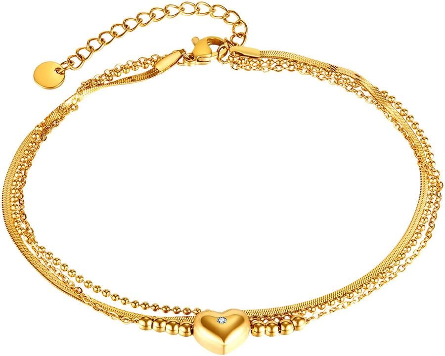 Firetti Enkelkettinkje Sieraden cadeau roestvrijstalen lichaamsjuwelen harten liefde - Foto 3