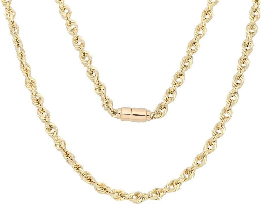 Firetti Gouden ketting Sieraad cadeau Goud 585 koordketting Soprano gefacetteerd