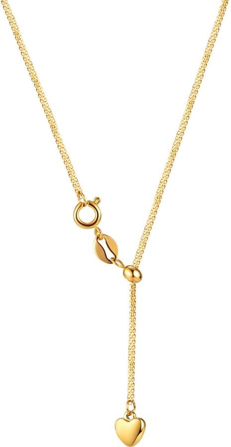 Firetti Ketting in Y-model Sieraden cadeau roestvrijstalen halssieraden halsketting ankerkette hart - Foto 3