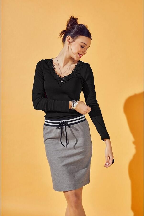 AJC Shirt met lange mouwen Lange mouwen figuurvolgend met betoverende kant - Foto 5