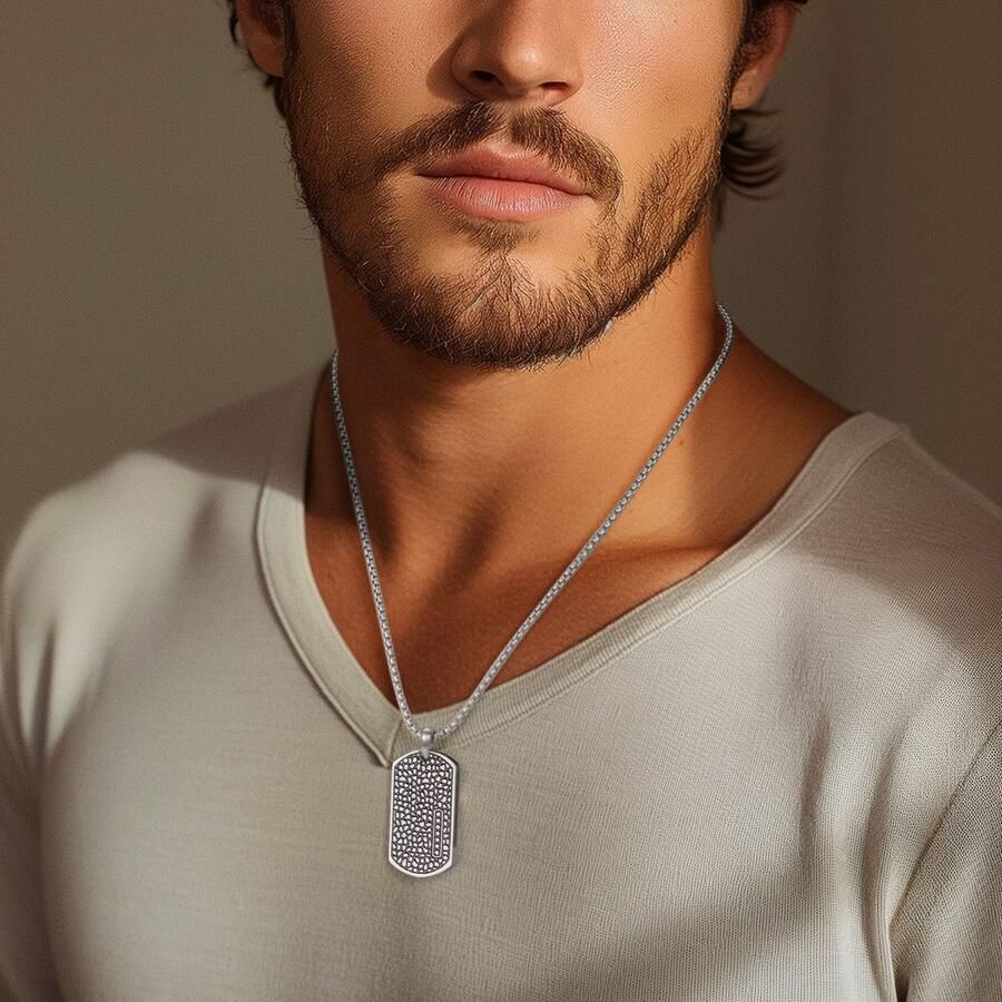 Firetti Ketting met hanger Sieraad cadeau roestvrij staal halssieraad halsketting dog tag reptiel - Foto 2