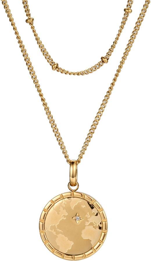 Firetti Ketting met hanger Sieraad cadeau roestvrij staal halssieraad halsketting planet earth wereld - Foto 3