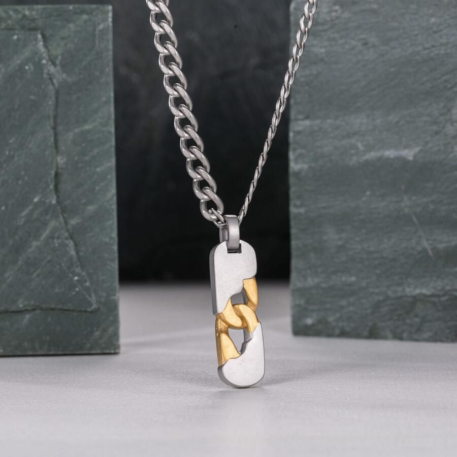 Firetti Ketting met hanger Sieraad cadeau roestvrij staal halssieraad halsketting schakelketting vintage