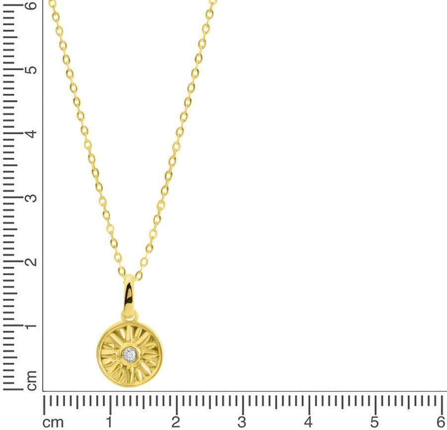 Firetti Ketting met hanger Sieraad cadeau zilver 925 halsketting ankerkett zon