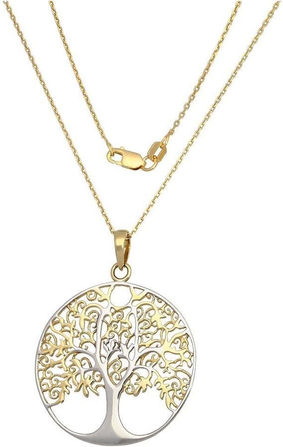 Firetti Ketting met hanger Sieraad cadeau zilver 925 halssieraad halsketting ankerkette boom - Foto 1