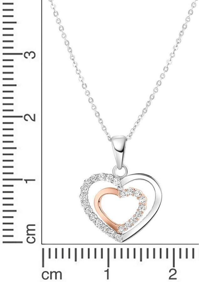 Firetti Ketting met hanger Sieraad cadeau zilver 925 halssieraad halsketting ankerketting hart - Foto 1