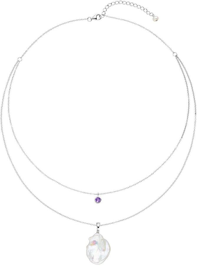 Firetti Ketting met hanger Sieraad Geschenk Halsketting Parel meerdere rijen Made in Germany met edelsteen met zoetwater gekweekte parel - Foto 1