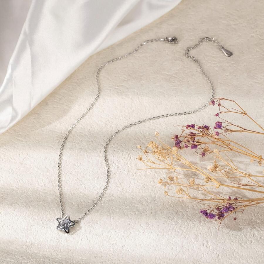 Firetti Ketting met hanger Sieraden cadeau roestvrijstalen halssieraden halsketting ankerkette ster - Foto 2