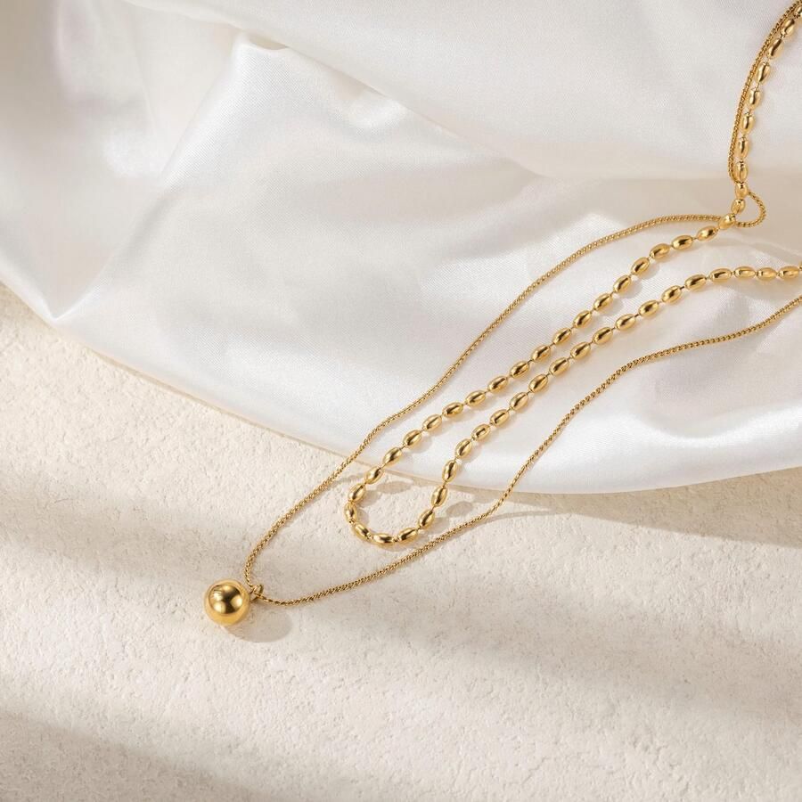 Firetti Ketting met hanger Sieraden cadeau roestvrijstalen halssieraden halsketting laag dubbelrijig - Foto 2