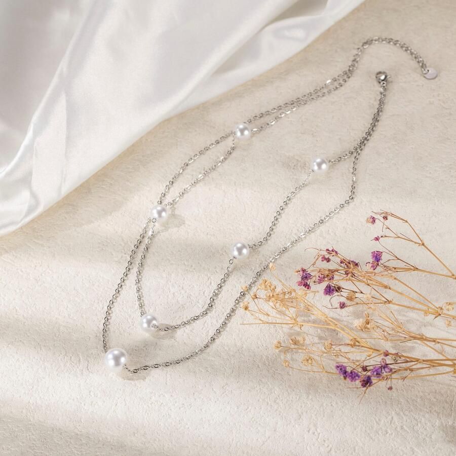 Firetti Ketting met hanger Sieraden cadeau roestvrijstalen halssieraden halsketting laag dubbelrijig - Foto 2