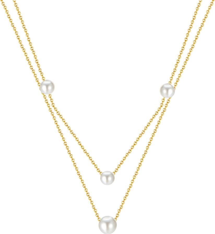 Firetti Ketting met hanger Sieraden cadeau roestvrijstalen halssieraden halsketting laag dubbelrijig - Foto 3