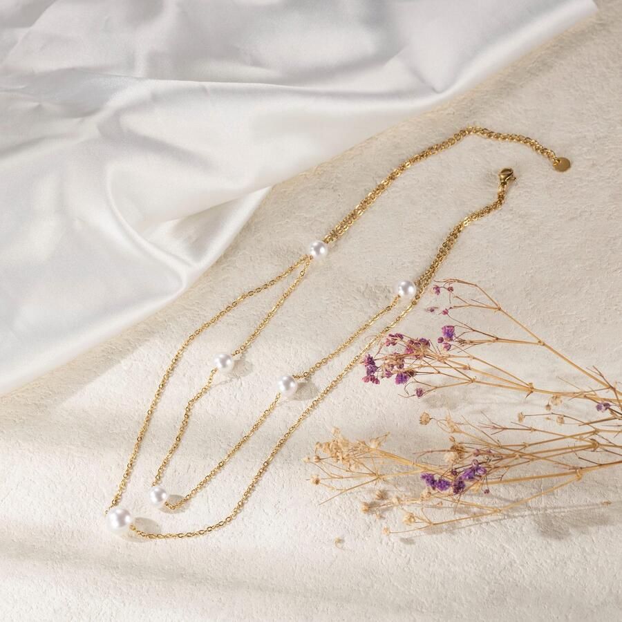 Firetti Ketting met hanger Sieraden cadeau roestvrijstalen halssieraden halsketting laag dubbelrijig - Foto 2