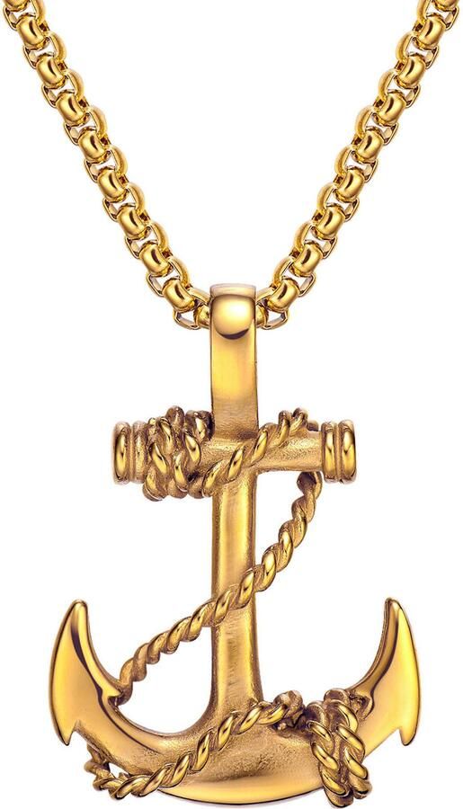 Firetti Ketting met hanger Sieraden cadeau roestvrijstalen halssieraden halsketting venezianerkette anker - Foto 3