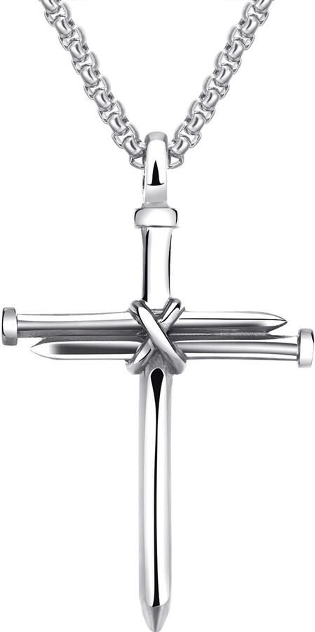 Firetti Ketting met hanger Sieraden cadeau roestvrijstalen halssieraden halsketting venezianerkette kruis - Foto 3