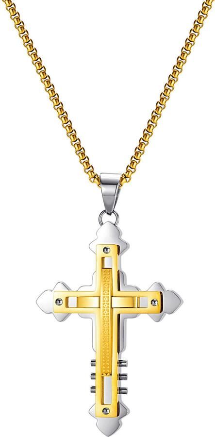 Firetti Ketting met hanger Sieraden cadeau roestvrijstalen halssieraden halsketting venezianerkette kruis - Foto 3