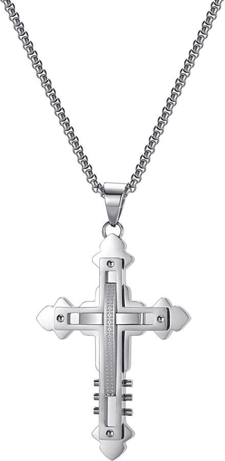 Firetti Ketting met hanger Sieraden cadeau roestvrijstalen halssieraden halsketting venezianerkette kruis - Foto 3