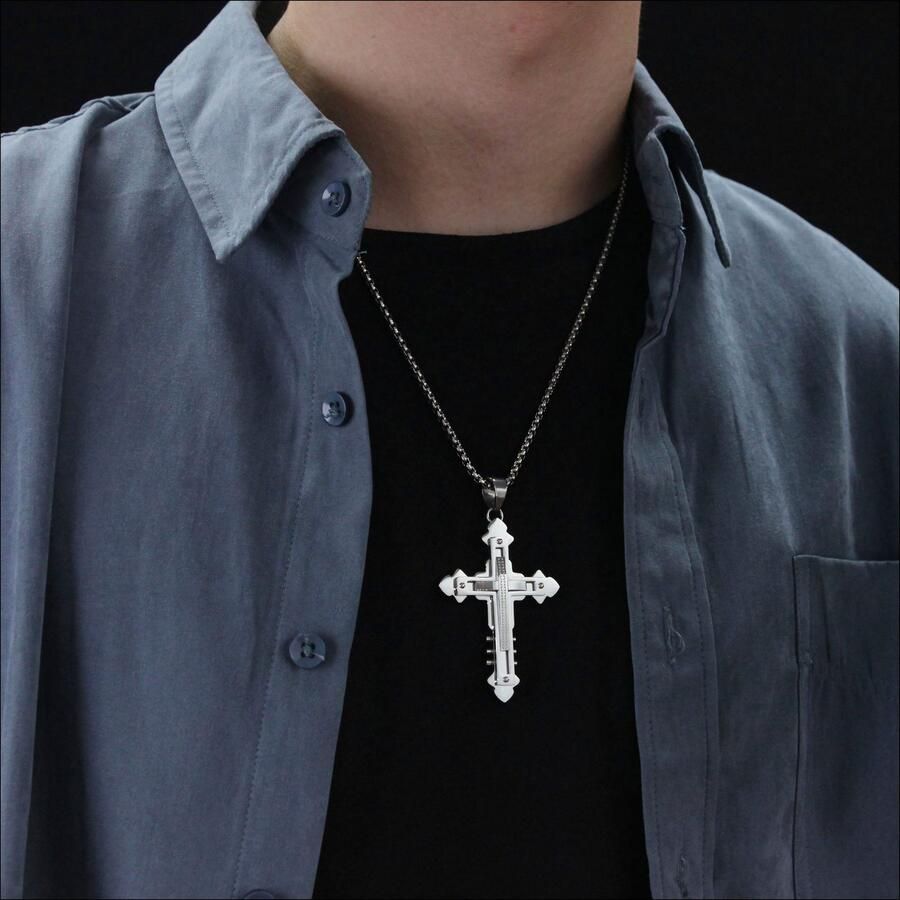 Firetti Ketting met hanger Sieraden cadeau roestvrijstalen halssieraden halsketting venezianerkette kruis