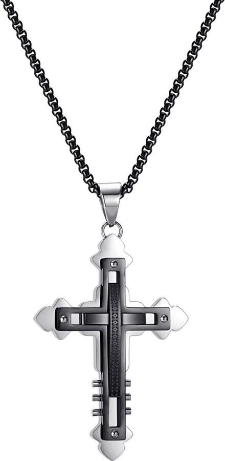 Firetti Ketting met hanger Sieraden cadeau roestvrijstalen halssieraden halsketting venezianerkette kruis - Foto 3