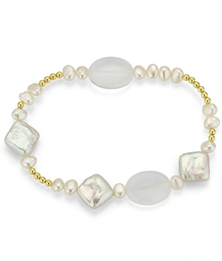 Firetti Kralenarmband Sieraad cadeau armbanden armbandketting parel Made in Germany met bergkristal en zoetwater gekweekte parel