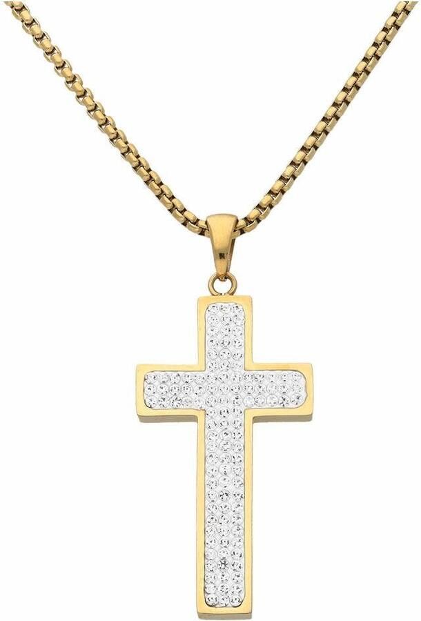 Firetti Kruisketting Sieraad cadeau halssieraad halsketting kruis glinsterend - Foto 2