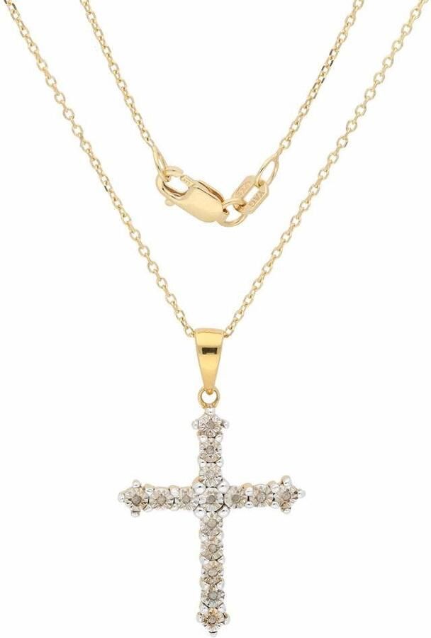 Firetti Kruisketting Sieraad cadeau halssieraad halsketting zilverkleurige ketting kruis - Foto 2