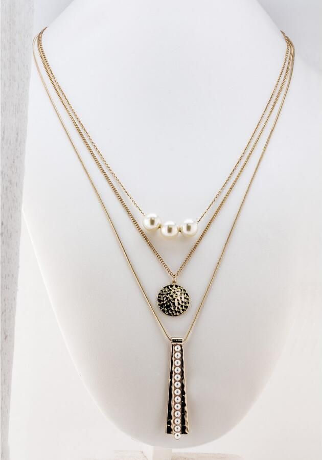 J.Jayz Ketting met hanger Layerkwaliteiten ketting verschillende kettingschakels rond met kunststofkralen - Foto 2
