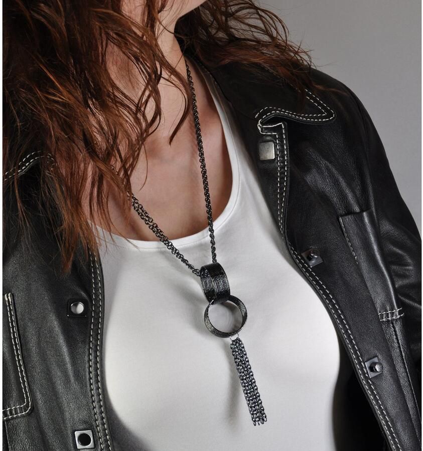 Firetti Lange ketting Sieraden cadeau Rough Rings Y-ketting