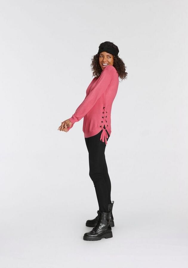 Tamaris High-waist jeans Skinny fit modieuze ankle cut met riemlussen