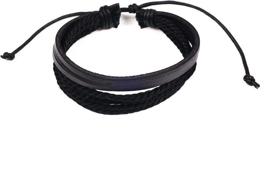 Firetti Leren armband Casual look meerrijige design gedeeltelijk gevlochten