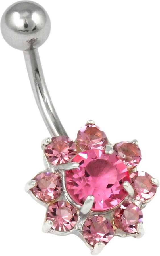 Firetti Navelpiercing Sieraad cadeau piercing zilver 925 lichaamsversiering bloem - Foto 1