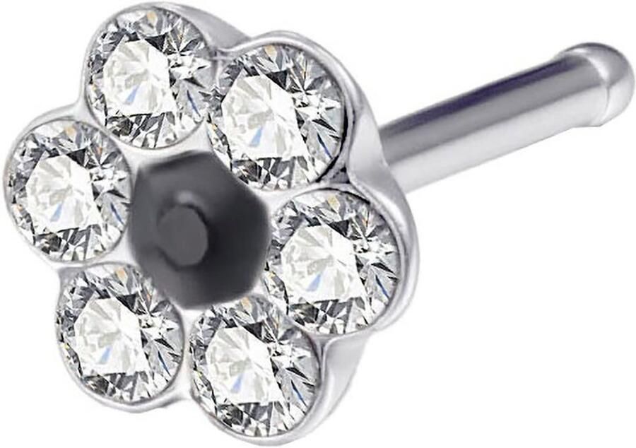 Firetti Neuspiercing-set Multipack sieraden cadeau roestvrijstalen piercing neussteker bloem (set 7-delig) - Foto 4