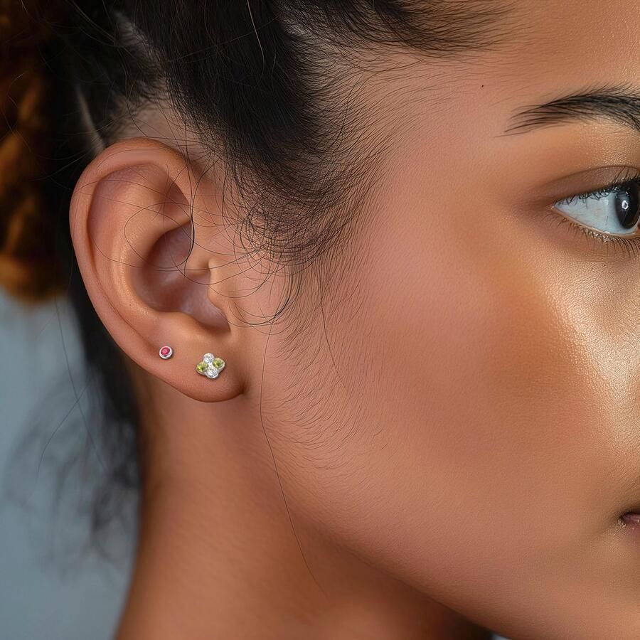 Firetti Neuspiercing-set Multipack sieraden cadeau roestvrijstalen piercing neussteker bloem (set 7-delig) - Foto 4